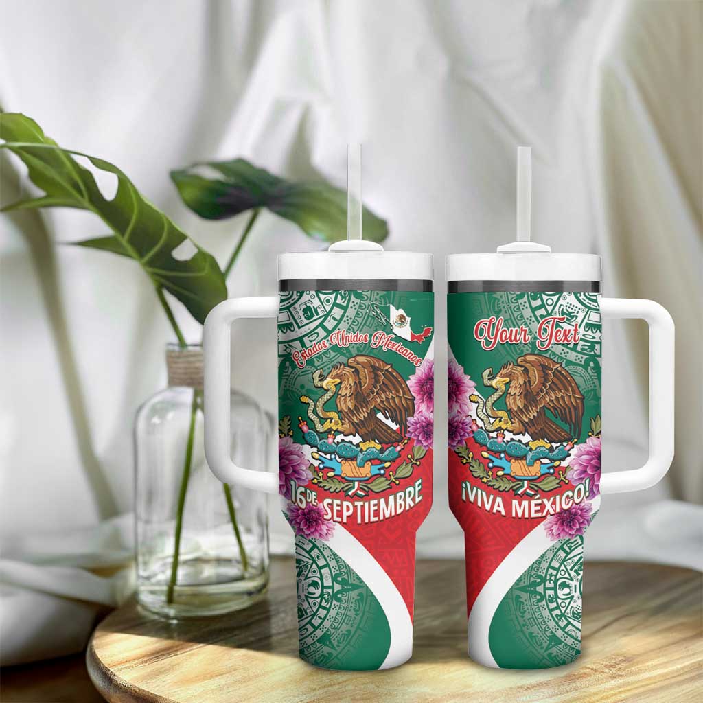 Personalized Mexico Independence Day Tumbler With Handle 16 De Septiembre Mexican Aztec - Wonder Print Shop