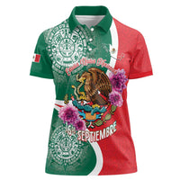Personalized Mexico Independence Day Women Polo Shirt 16 De Septiembre Mexican Aztec - Wonder Print Shop
