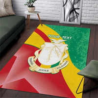 Personalised Guinea Independence Day Area Rug Happy 2 October Guinee Coat Of Arms - Wonder Print Shop