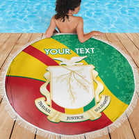 Personalised Guinea Independence Day Beach Blanket Happy 2 October Guinee Coat Of Arms - Wonder Print Shop