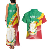 Personalised Guinea Independence Day Couples Matching Tank Maxi Dress and Hawaiian Shirt Happy 2 October Guinee Coat Of Arms - Wonder Print Shop
