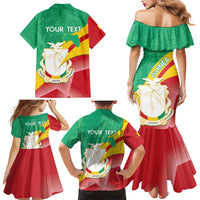Personalised Guinea Independence Day Family Matching Mermaid Dress and Hawaiian Shirt Happy 2 October Guinee Coat Of Arms - Wonder Print Shop