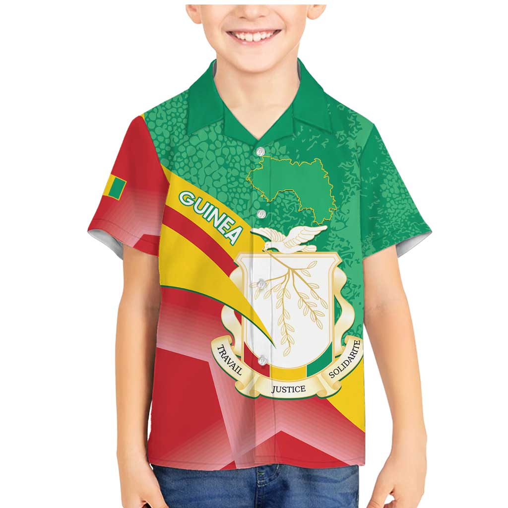 Personalised Guinea Independence Day Family Matching Mermaid Dress and Hawaiian Shirt Happy 2 October Guinee Coat Of Arms - Wonder Print Shop
