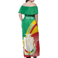 Personalised Guinea Independence Day Family Matching Off Shoulder Maxi Dress and Hawaiian Shirt Happy 2 October Guinee Coat Of Arms - Wonder Print Shop