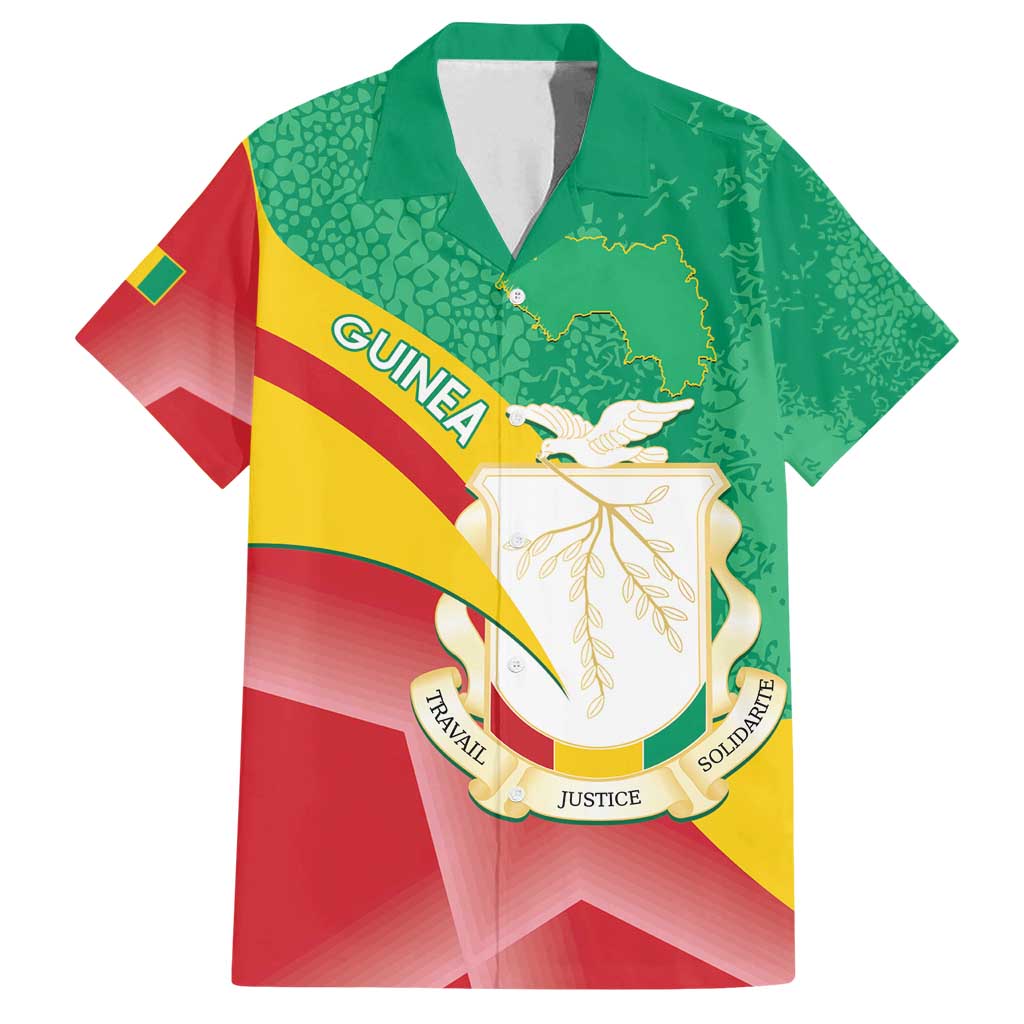 Personalised Guinea Independence Day Family Matching Summer Maxi Dress and Hawaiian Shirt Happy 2 October Guinee Coat Of Arms - Wonder Print Shop