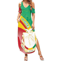 Personalised Guinea Independence Day Family Matching Summer Maxi Dress and Hawaiian Shirt Happy 2 October Guinee Coat Of Arms - Wonder Print Shop