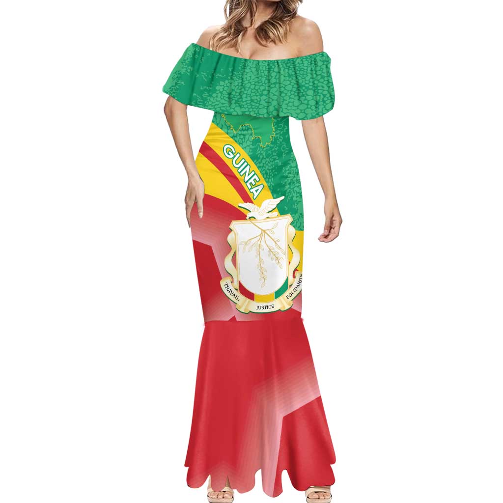 Personalised Guinea Independence Day Mermaid Dress Happy 2 October Guinee Coat Of Arms - Wonder Print Shop