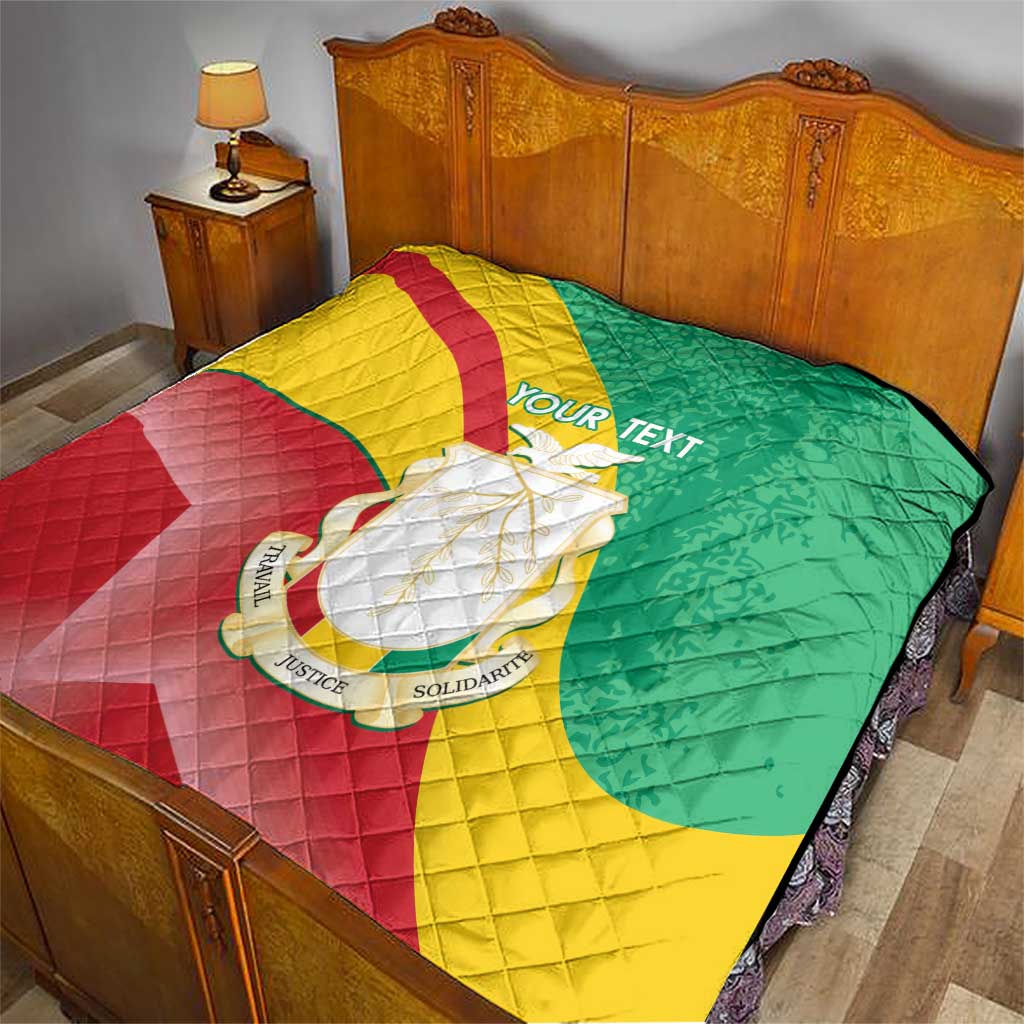 Personalised Guinea Independence Day Quilt Happy 2 October Guinee Coat Of Arms - Wonder Print Shop