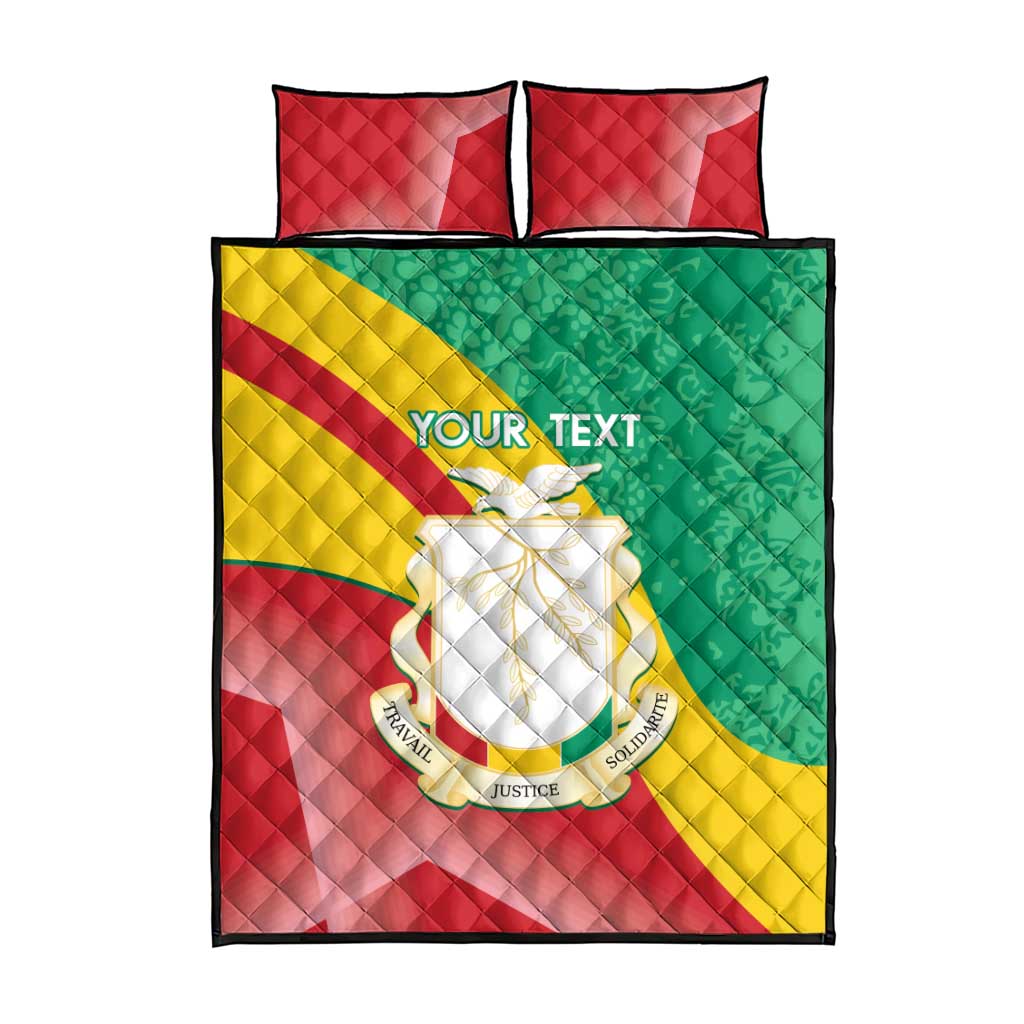 Personalised Guinea Independence Day Quilt Bed Set Happy 2 October Guinee Coat Of Arms - Wonder Print Shop