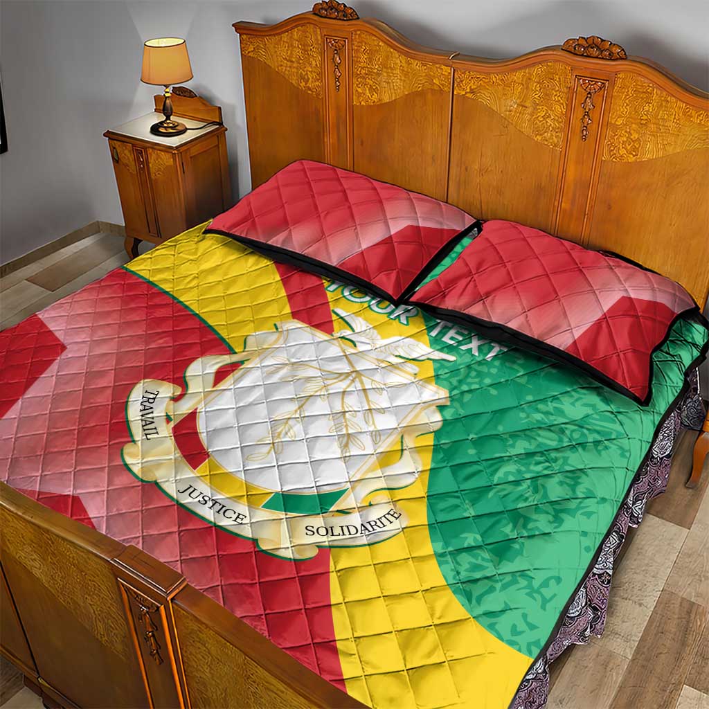 Personalised Guinea Independence Day Quilt Bed Set Happy 2 October Guinee Coat Of Arms - Wonder Print Shop