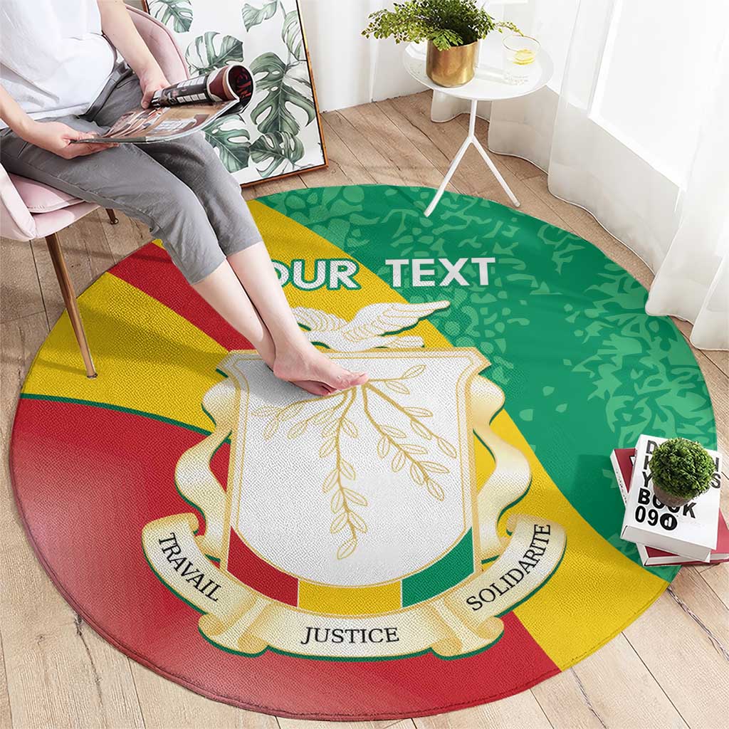 Personalised Guinea Independence Day Round Carpet Happy 2 October Guinee Coat Of Arms