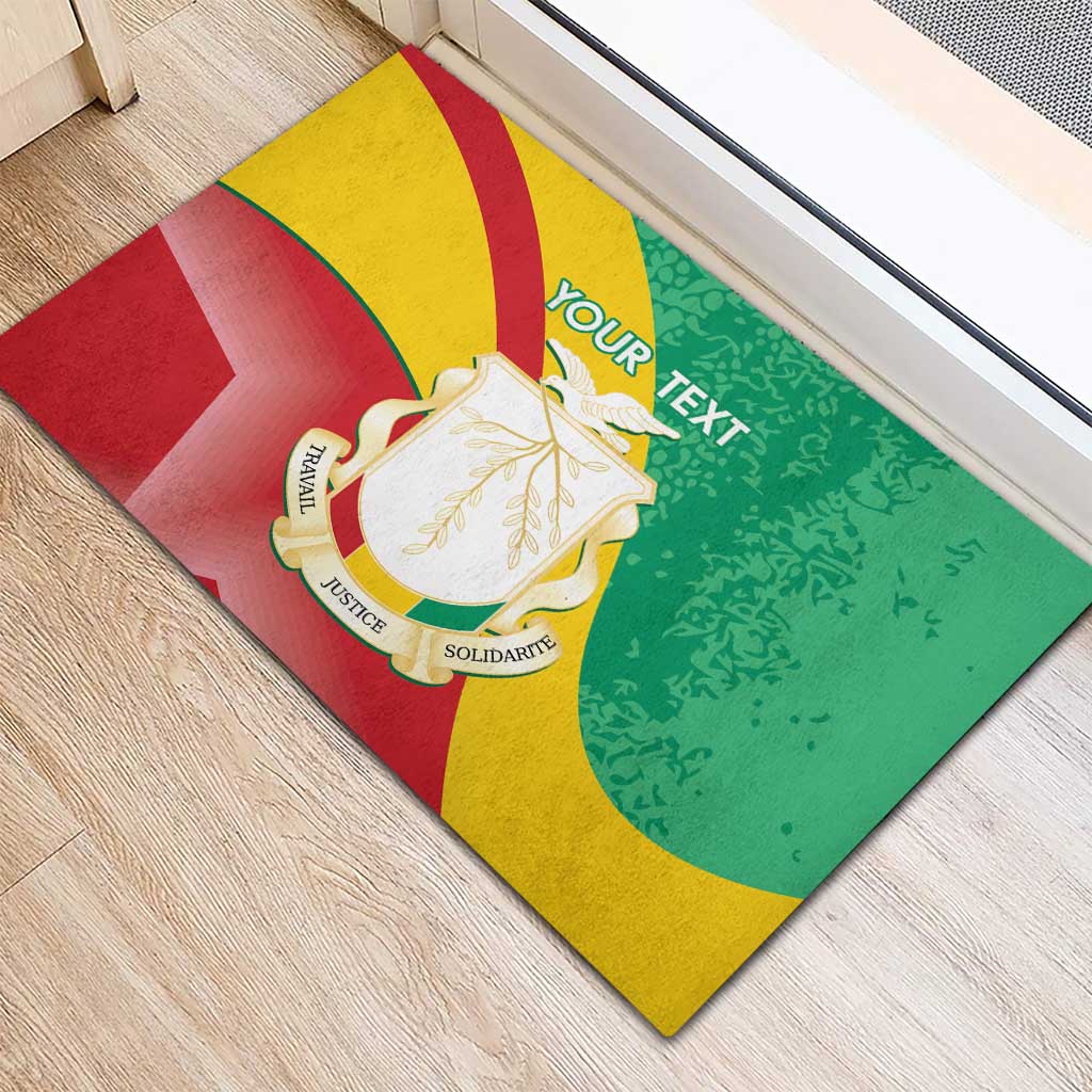 Personalised Guinea Independence Day Rubber Doormat Happy 2 October Guinee Coat Of Arms - Wonder Print Shop