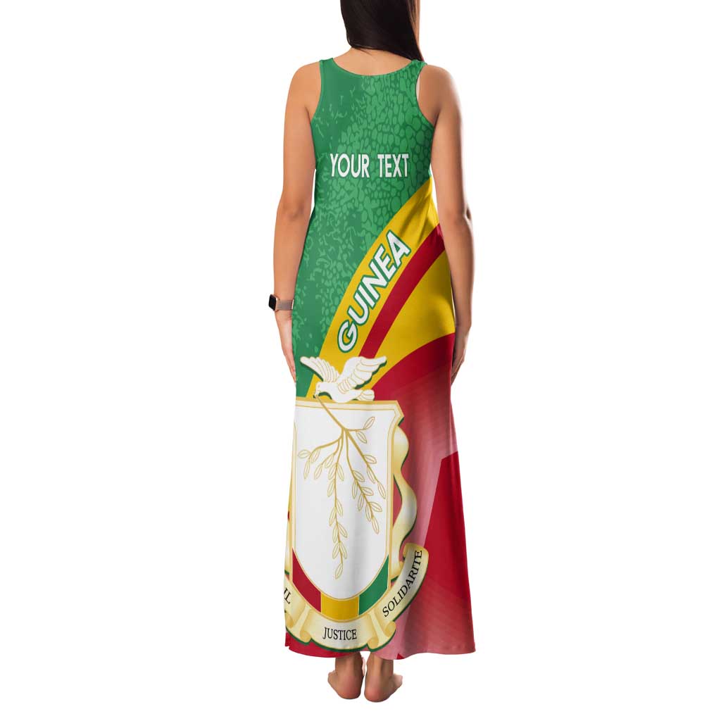 Personalised Guinea Independence Day Tank Maxi Dress Happy 2 October Guinee Coat Of Arms - Wonder Print Shop
