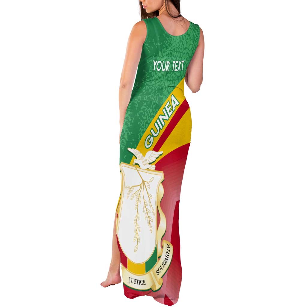 Personalised Guinea Independence Day Tank Maxi Dress Happy 2 October Guinee Coat Of Arms - Wonder Print Shop