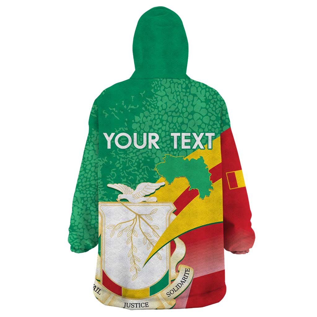 Personalised Guinea Independence Day Wearable Blanket Hoodie Happy 2 October Guinee Coat Of Arms - Wonder Print Shop