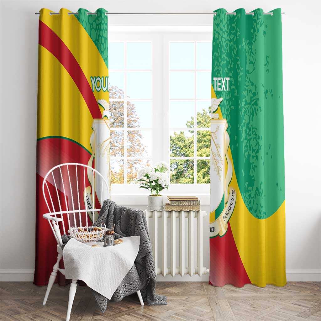 Personalised Guinea Independence Day Window Curtain Happy 2 October Guinee Coat Of Arms - Wonder Print Shop