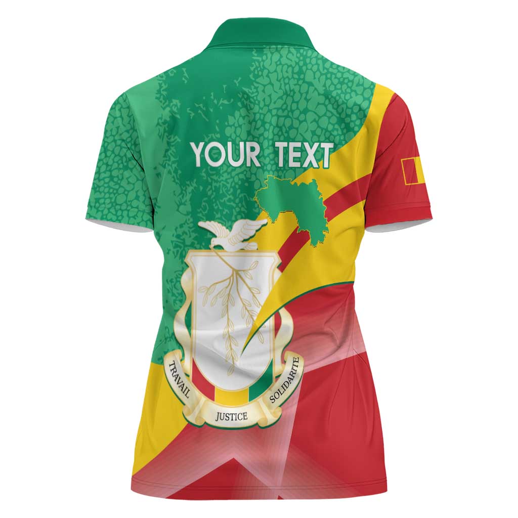 Personalised Guinea Independence Day Women Polo Shirt Happy 2 October Guinee Coat Of Arms - Wonder Print Shop
