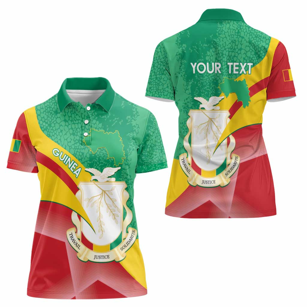 Personalised Guinea Independence Day Women Polo Shirt Happy 2 October Guinee Coat Of Arms - Wonder Print Shop