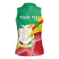 Personalised Guinea Independence Day Women Sleeveless Polo Shirt Happy 2 October Guinee Coat Of Arms - Wonder Print Shop