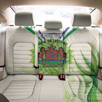 Personalised Lesotho Independence Day Back Car Seat Cover Aloe Polyphylla Mix Coat Of Arms - Wonder Print Shop