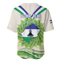 Personalised Lesotho Independence Day Baseball Jersey Aloe Polyphylla Mix Coat Of Arms - Wonder Print Shop