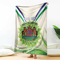 Personalised Lesotho Independence Day Blanket Aloe Polyphylla Mix Coat Of Arms