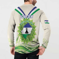 Personalised Lesotho Independence Day Button Sweatshirt Aloe Polyphylla Mix Coat Of Arms - Wonder Print Shop