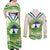 Personalised Lesotho Independence Day Couples Matching Off Shoulder Maxi Dress and Long Sleeve Button Shirt Aloe Polyphylla Mix Coat Of Arms - Wonder Print Shop