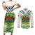 Personalised Lesotho Independence Day Couples Matching Short Sleeve Bodycon Dress and Long Sleeve Button Shirt Aloe Polyphylla Mix Coat Of Arms - Wonder Print Shop