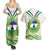Personalised Lesotho Independence Day Couples Matching Summer Maxi Dress and Hawaiian Shirt Aloe Polyphylla Mix Coat Of Arms - Wonder Print Shop