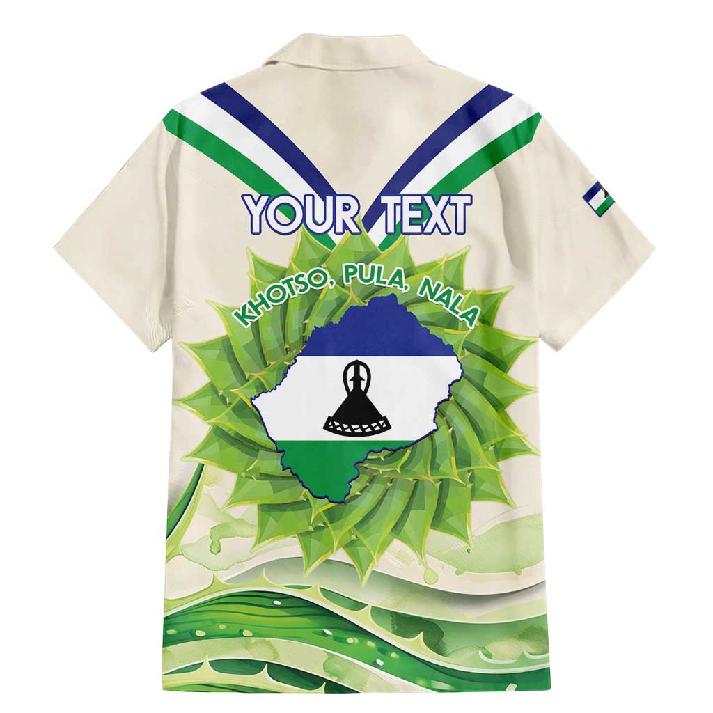 Personalised Lesotho Independence Day Family Matching Mermaid Dress and Hawaiian Shirt Aloe Polyphylla Mix Coat Of Arms - Wonder Print Shop