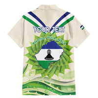 Personalised Lesotho Independence Day Family Matching Mermaid Dress and Hawaiian Shirt Aloe Polyphylla Mix Coat Of Arms - Wonder Print Shop