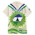 Personalised Lesotho Independence Day Family Matching Off The Shoulder Long Sleeve Dress and Hawaiian Shirt Aloe Polyphylla Mix Coat Of Arms - Wonder Print Shop