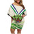 Personalised Lesotho Independence Day Family Matching Off Shoulder Short Dress and Hawaiian Shirt Aloe Polyphylla Mix Coat Of Arms - Wonder Print Shop