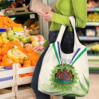 Personalised Lesotho Independence Day Grocery Bag Aloe Polyphylla Mix Coat Of Arms