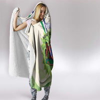 Personalised Lesotho Independence Day Hooded Blanket Aloe Polyphylla Mix Coat Of Arms