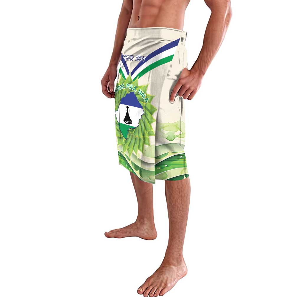 Personalised Lesotho Independence Day Lavalava Aloe Polyphylla Mix Coat Of Arms - Wonder Print Shop