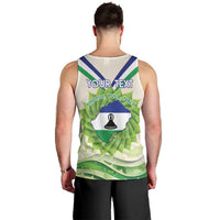 Personalised Lesotho Independence Day Men Tank Top Aloe Polyphylla Mix Coat Of Arms - Wonder Print Shop