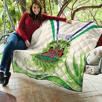 Personalised Lesotho Independence Day Quilt Aloe Polyphylla Mix Coat Of Arms - Wonder Print Shop