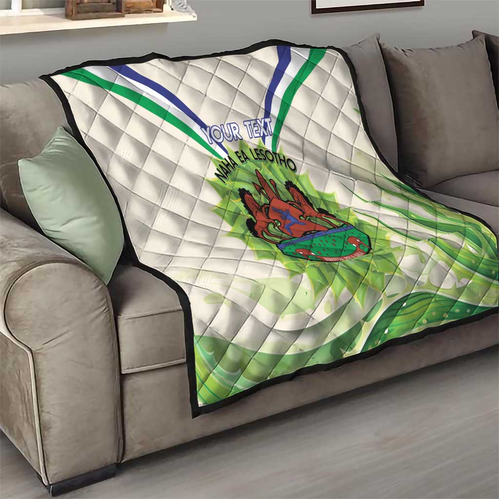 Personalised Lesotho Independence Day Quilt Aloe Polyphylla Mix Coat Of Arms - Wonder Print Shop