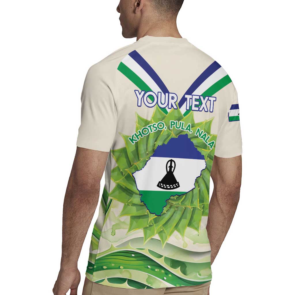 Personalised Lesotho Independence Day Rugby Jersey Aloe Polyphylla Mix Coat Of Arms - Wonder Print Shop