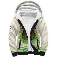 Personalised Lesotho Independence Day Sherpa Hoodie Aloe Polyphylla Mix Coat Of Arms - Wonder Print Shop