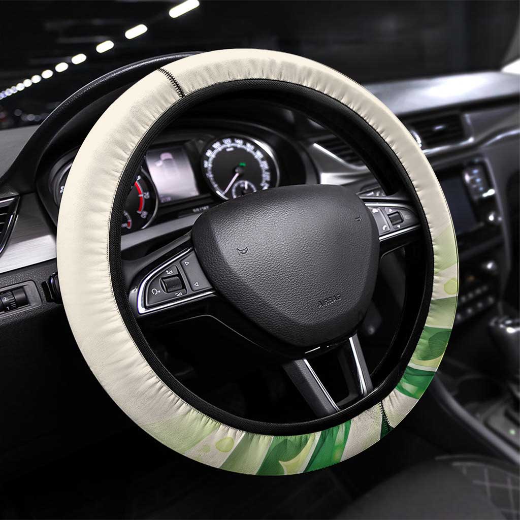 Lesotho Independence Day Steering Wheel Cover Aloe Polyphylla Mix Coat Of Arms - Wonder Print Shop