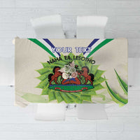 Personalised Lesotho Independence Day Tablecloth Aloe Polyphylla Mix Coat Of Arms - Wonder Print Shop
