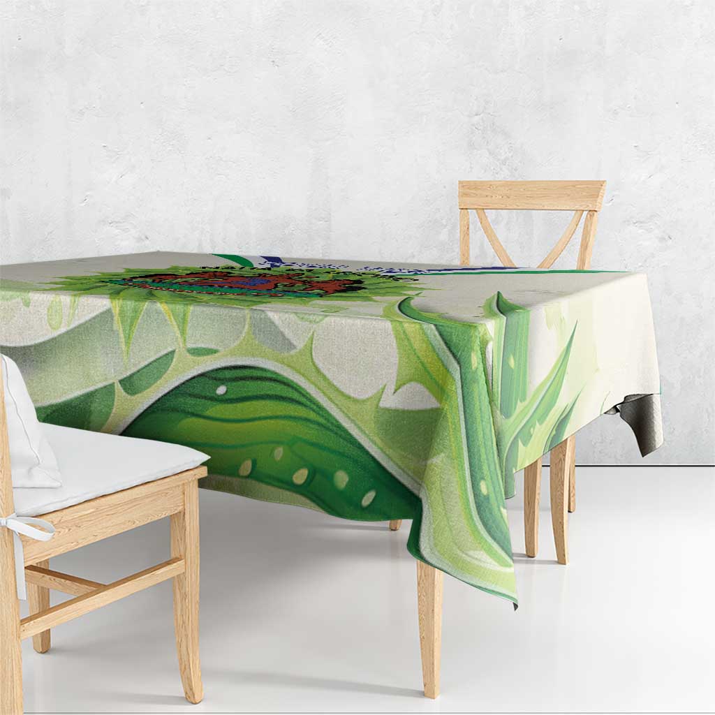 Personalised Lesotho Independence Day Tablecloth Aloe Polyphylla Mix Coat Of Arms - Wonder Print Shop