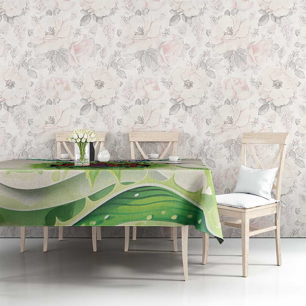 Personalised Lesotho Independence Day Tablecloth Aloe Polyphylla Mix Coat Of Arms - Wonder Print Shop