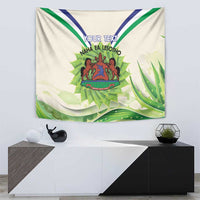 Personalised Lesotho Independence Day Tapestry Aloe Polyphylla Mix Coat Of Arms - Wonder Print Shop