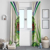 Personalised Lesotho Independence Day Window Curtain Aloe Polyphylla Mix Coat Of Arms - Wonder Print Shop