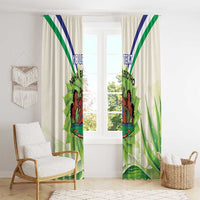 Personalised Lesotho Independence Day Window Curtain Aloe Polyphylla Mix Coat Of Arms - Wonder Print Shop