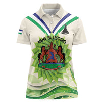 Personalised Lesotho Independence Day Women Polo Shirt Aloe Polyphylla Mix Coat Of Arms - Wonder Print Shop